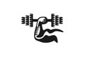 Barbel Gym Dumbbell fitness Hand biceps Logo Designs Inspiration, Vector Illustration.