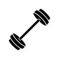 Barbell black glyph icon Royalty Free Stock Photo