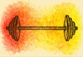 Barbell on a color background illustration