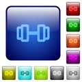 Barbell color square buttons Royalty Free Stock Photo