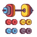 Barbell and Dumbbell Icons Royalty Free Stock Photo