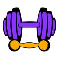 Barbell and dumbbells icon, icon cartoon