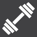 Barbell glyph icon, fitness and sport, dumbbell