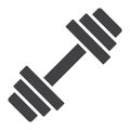 Barbell glyph icon, fitness and sport, dumbbell Royalty Free Stock Photo