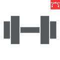 Barbell glyph icon Royalty Free Stock Photo