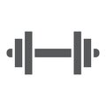 Barbell glyph icon, sport and equipment, dumbbell sign, vector graphics, a solid pattern on a white background. Royalty Free Stock Photo