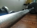 barbell gym close up in home gym Royalty Free Stock Photo