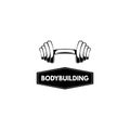 Barbell icon, Barbell. Bodybuilding logo label emblem. Sport sign. Vector.