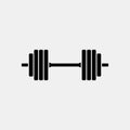 Barbell icon logo design. weight training equipment symbol