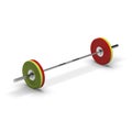 Barbell isolated on white background. 3d illustration render on white Royalty Free Stock Photo