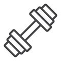 Barbell line icon, fitness and sport, dumbbell Royalty Free Stock Photo