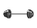 Barbell Pixel art. 8 bit sport object isolated