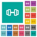 Barbell square flat multi colored icons