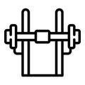 Barbell stand icon outline vector. Shop store Royalty Free Stock Photo