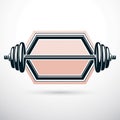 Barbell Vector Illustration Isolated On White. Weight-lifting Gym Symbol.