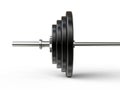 Barbell weight closeup on weight plates