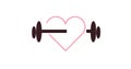 Barbell Weight ,dumbbell ,exercise for heart health care,cardiovascular protect, sportive . Illustration.