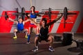 Barbell weight lifting group workout exercise gym Royalty Free Stock Photo