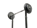 Barbell weight on a stand - lower view shot