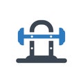 Barbell weightlifting icon. Simple vector graphics