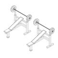 Barbell with weights. Gym equipment. Bodybuilding, powerlifting