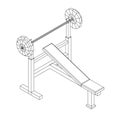 Barbell with weights. Gym equipment. Bodybuilding, powerlifting