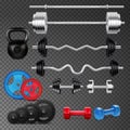 Barbells Realistic Icons Set Royalty Free Stock Photo