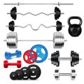 Barbells Realistic Set Royalty Free Stock Photo