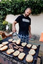 Barbeque in the back yard garden. Royalty Free Stock Photo