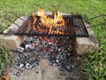 Barbeque charcoal  and wood fire grill Royalty Free Stock Photo