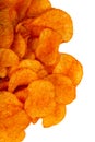 Barbeque Chips Spilling onto White Background Royalty Free Stock Photo