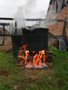 Barbeque fire Royalty Free Stock Photo