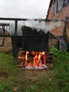 Barbeque fire Royalty Free Stock Photo