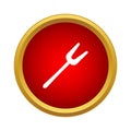 Barbeque fork icon in simple style