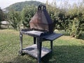 Barbeque in the garden of a country house in Italy. Royalty Free Stock Photo