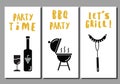 Barbeque and grill flyers. Set of templates. Idea for bbq party, restaurant promotion. White background.