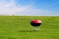 Barbeque grill on meadow Royalty Free Stock Photo