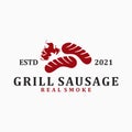 Barbeque logo design, Grill Sausage logo design