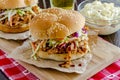 Barbeque Pulled Pork Sandwiches Royalty Free Stock Photo