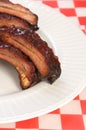 Barbeque ribs on a white plate Royalty Free Stock Photo