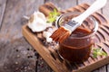 Barbeque sauce in a jar Royalty Free Stock Photo