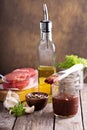 Barbeque sauce in a jar Royalty Free Stock Photo