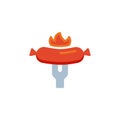 Barbeque Sausage flat icon