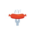 Barbeque sausage flat icon