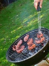 Barbeque with sausages Royalty Free Stock Photo