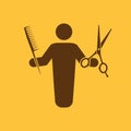 The barber avatar icon. Barbershop and hairdresser, haircutter symbol. Flat