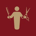 The barber avatar icon. Barbershop and hairdresser, haircutter symbol. Flat