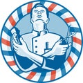 Barber With Clipper Hair Cutter and Scissors