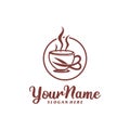 Barber Coffee Logo Design Template. Barber Coffee logo concept vector. Creative Icon Symbol