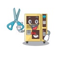 Barber coffee vending machine isolated the mascot